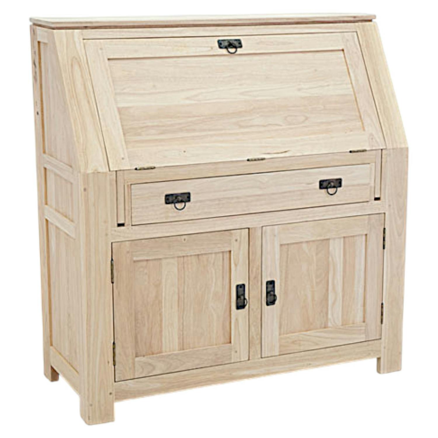Bureau refermable Hévéa 3 portes, 1 tiroir 106x46x113cm HELENA