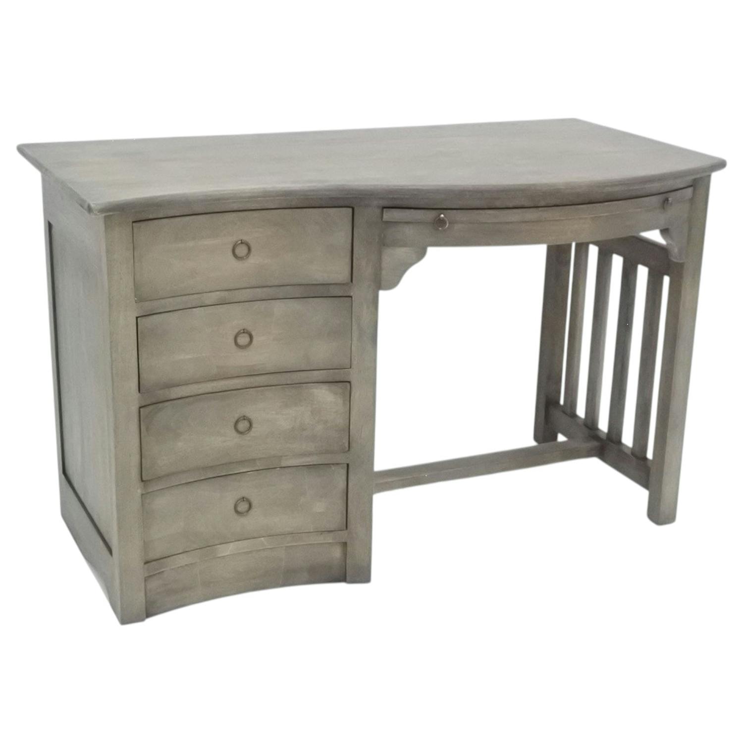 Bureau vague colonial 4 tiroirs hévéa 124cm TRADITION
