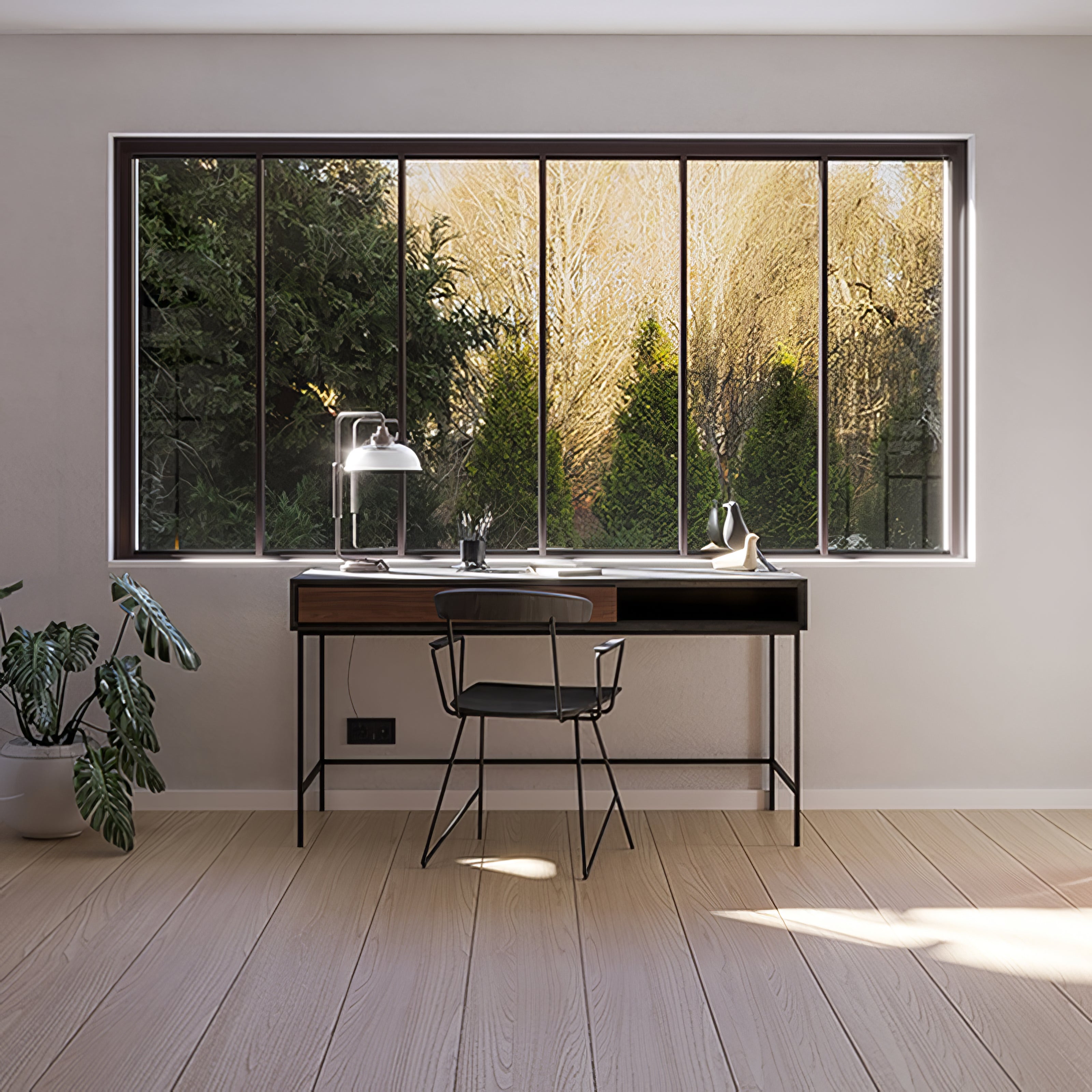 Bureau compact design avec tiroir | Chêne LIGNART
