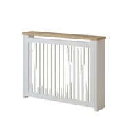 Cache-radiateur élégant blanc et bois clair | Chêne LIGNART