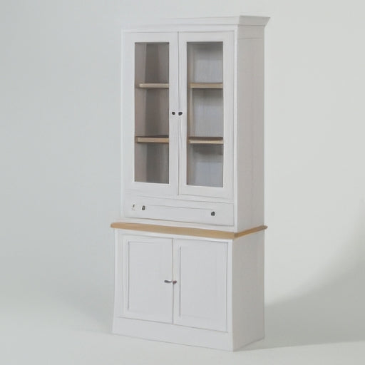 Vitrine Haute Portes Verre Blanc et Chêne | Chêne LIGNART