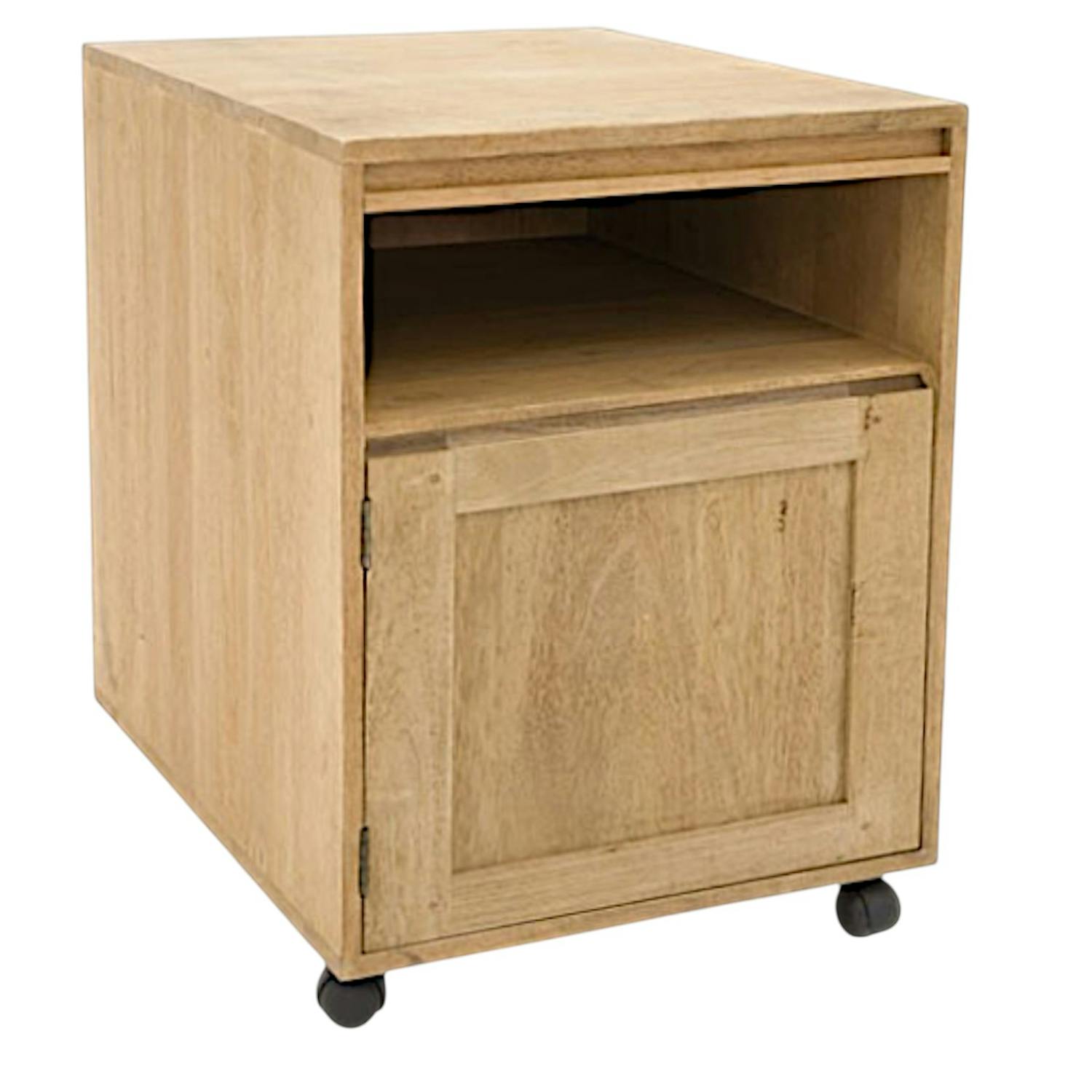 Caisson de bureau à roulettes hévéa 1 porte 60cm OLGA