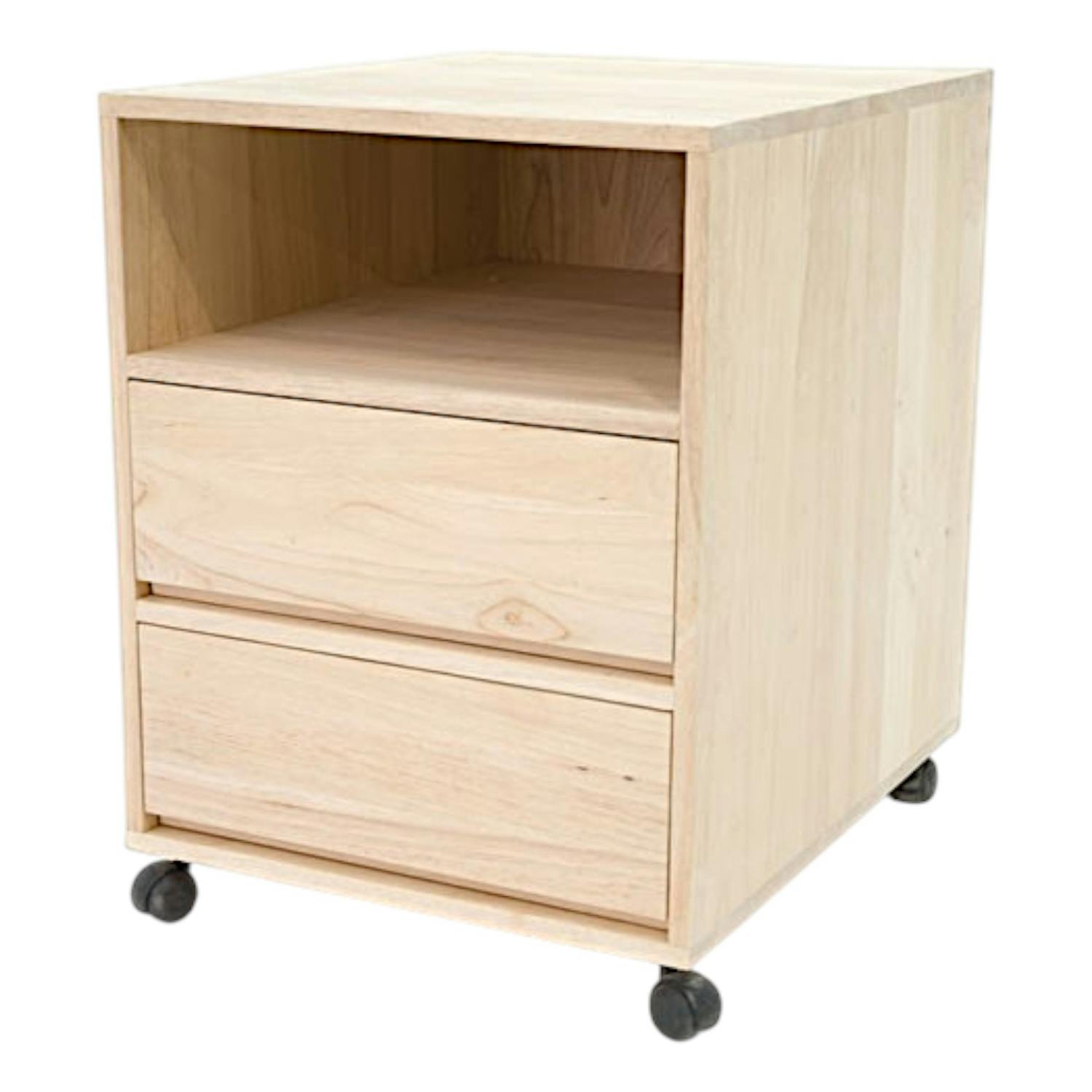 Caisson de bureau roulettes hévéa 2 tiroirs 60cm OLGA