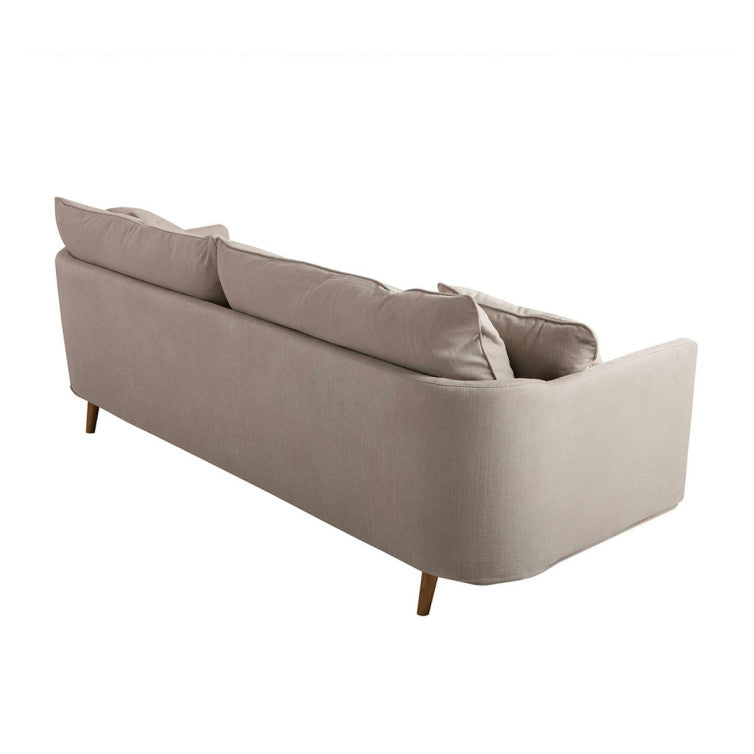 Canapé en tissu naturel coton/lin Julia avec pieds bois – Light Beige n°3790CAL – Canapé 3 places