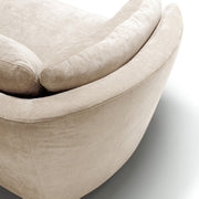 Canapé Bonnie en velours chenillé avec pieds bois – Cream N°1WI – Canapé 3 places