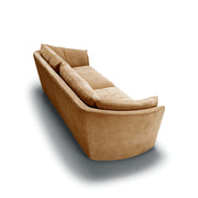 Canapé Bonnie en velours chenillé avec pieds bois – Caramel n°4WI – Canapé 3,5 places