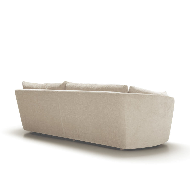 Canapé Bonnie en velours chenillé avec pieds bois – Cream N°1WI – Canapé 3,5 places
