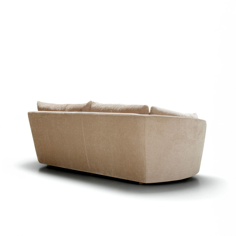 Canapé Bonnie en velours chenillé avec pieds bois – Cold Beige n°2WI – Canapé 3 places