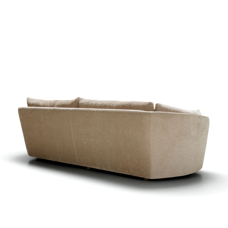 Canapé Bonnie en velours chenillé avec pieds bois – Cold Beige n°2WI – Canapé 3,5 places