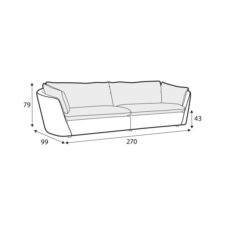 Canapé Bonnie en velours chenillé avec pieds bois – Caramel n°4WI – Canapé 3,5 places