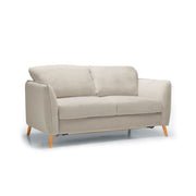 Canapé convertible en tissu Aquaclean® Lucy avec pieds bois – Nature n°1LIL – Canapé 3 places