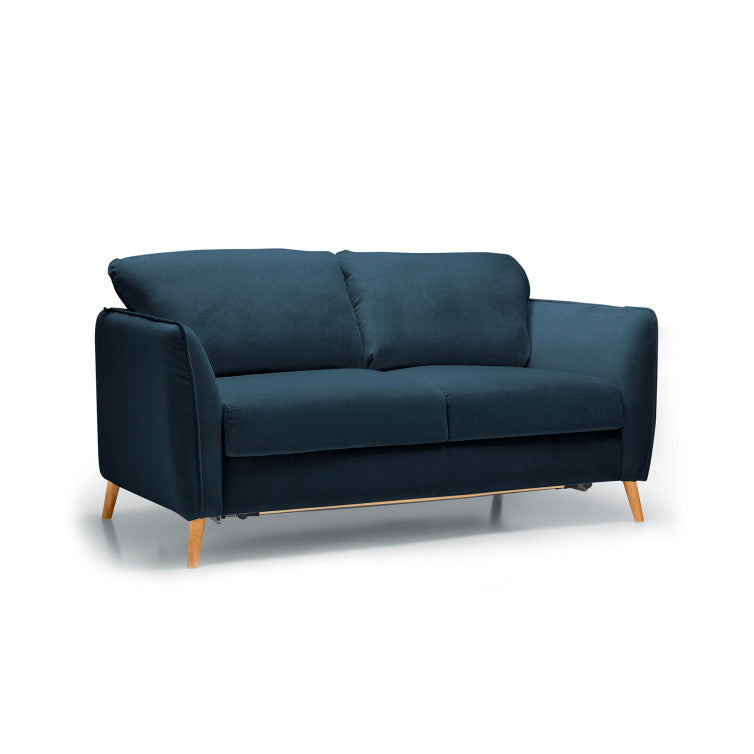 Canapé convertible en tissu Aquaclean® Lucy avec pieds bois – Blue n°9LIL – Canapé 3 places