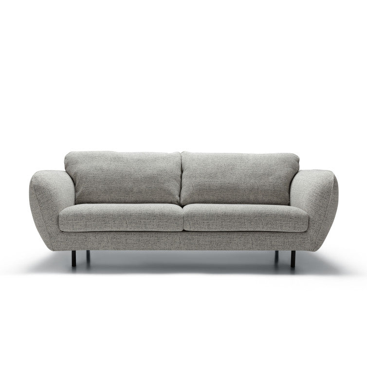 Canapé Emma en tissu chiné avec pieds métal – Light Grey n°2ST – Canapé 3 places