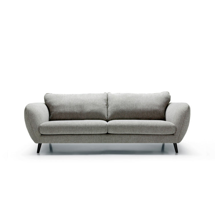 Canapé Emma en tissu chiné avec pieds bois – Grey n°5SN – Canapé 3 places