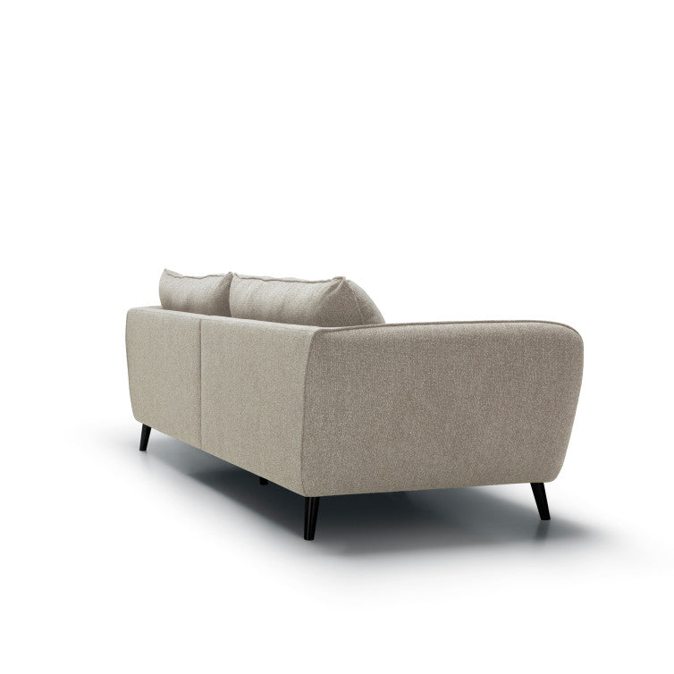 Canapé Emma en tissu chiné avec pieds bois – Natural n°1SN – Canapé 3 places