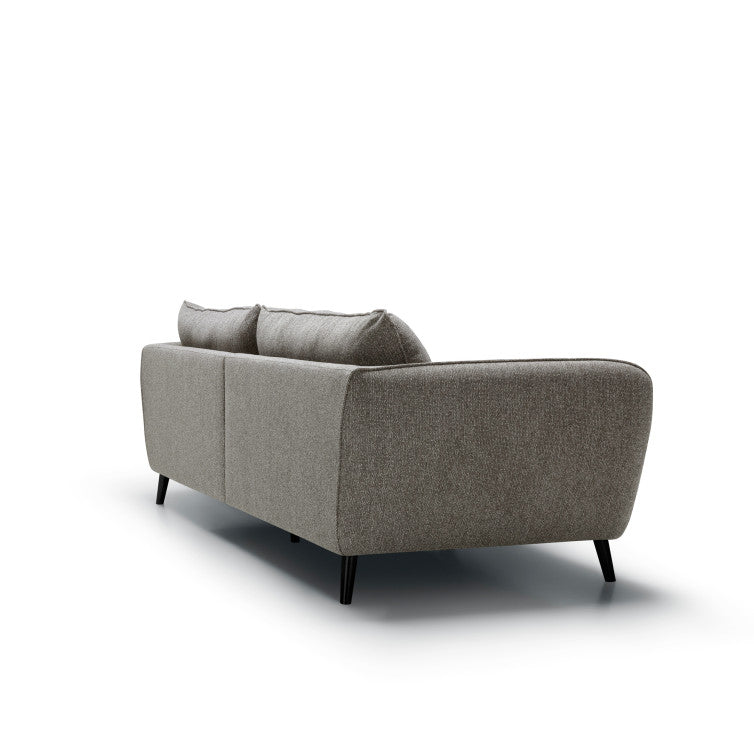 Canapé Emma en tissu chiné avec pieds bois – Light Grey n°4SN – Canapé 3,5 places
