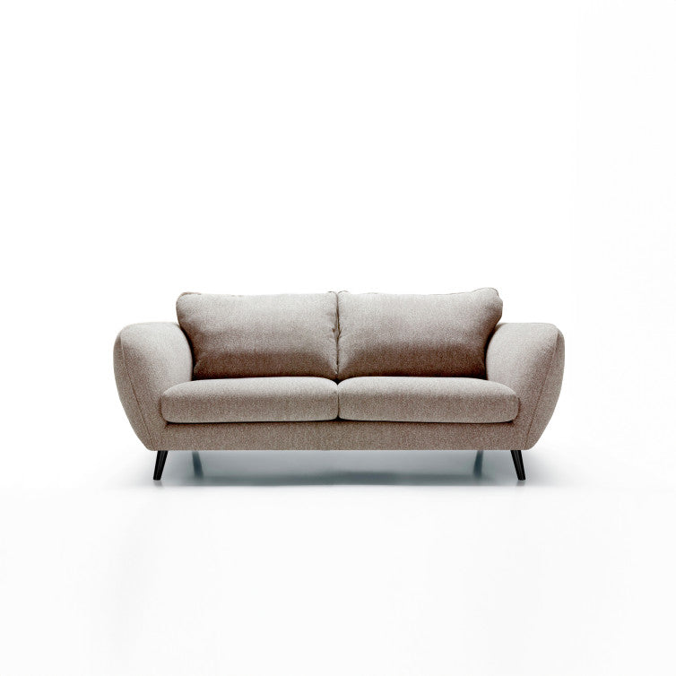 Canapé Emma en tissu chiné avec pieds bois – Light Grey n°4SN – Canapé 2 places