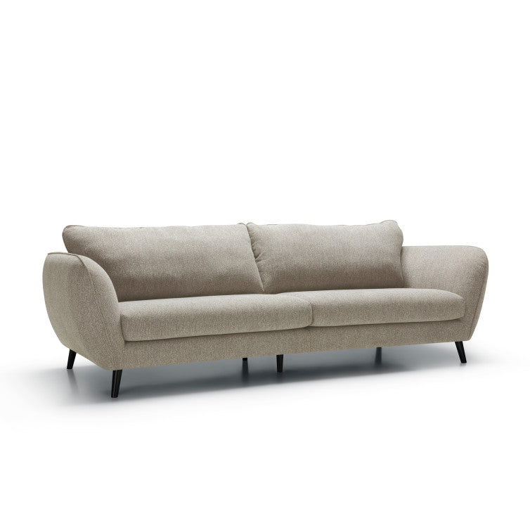 Canapé Emma en tissu chiné avec pieds bois – Natural n°1SN – Canapé 3,5 places