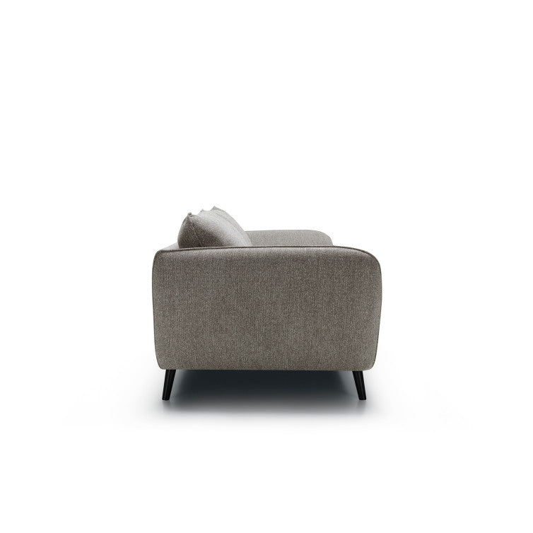 Canapé Emma en tissu chiné avec pieds bois – Light Grey n°4SN – Canapé 2 places