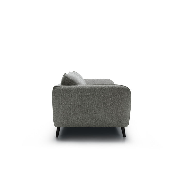 Canapé Emma en tissu chiné avec pieds bois – Grey n°5SN – Canapé 3,5 places