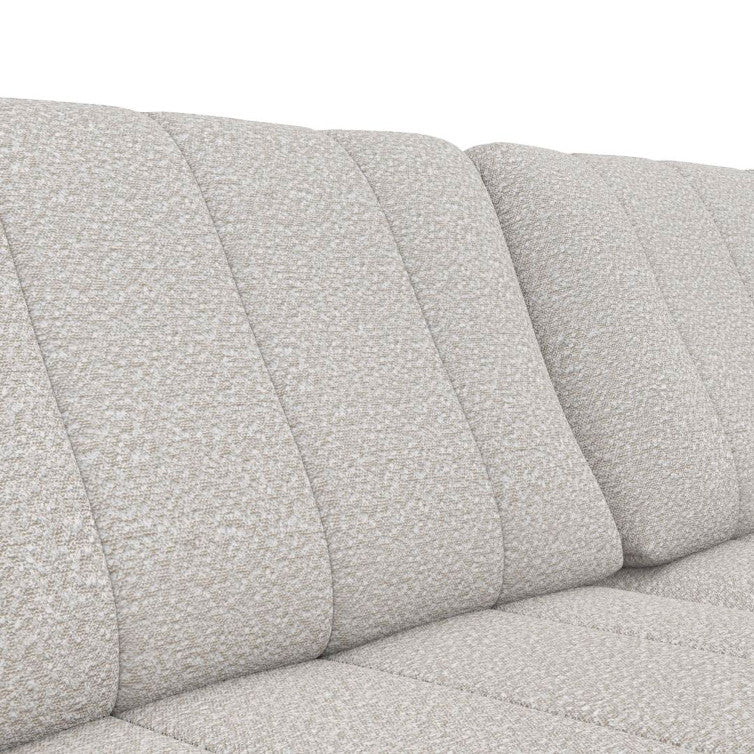 Canapé en tissu bouclé texturé Tropéa avec pieds métal – Off White n°1401 RO – Canapé 3 places