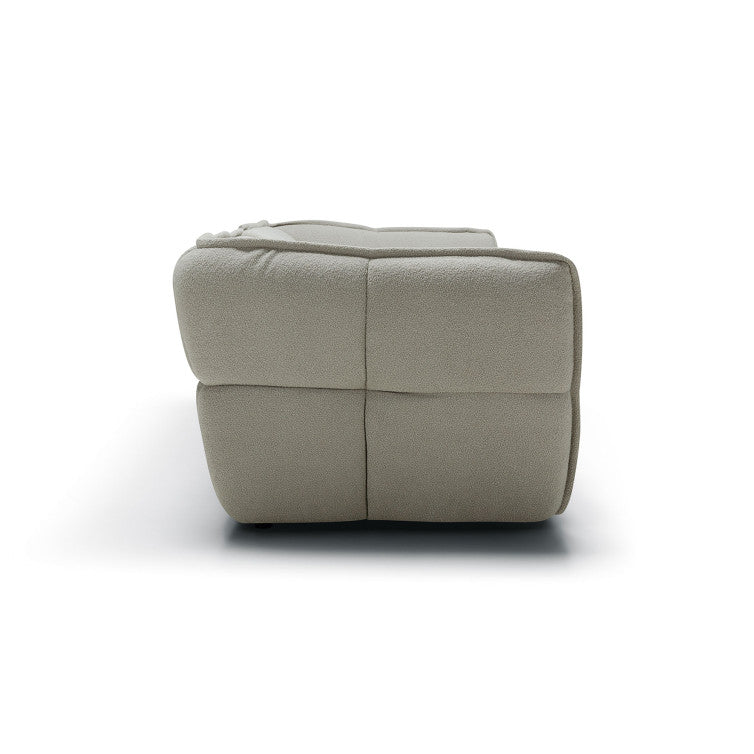 Canapé en tissu bouclette Clyde – Light grey n°42WIL – Canapé 3 places
