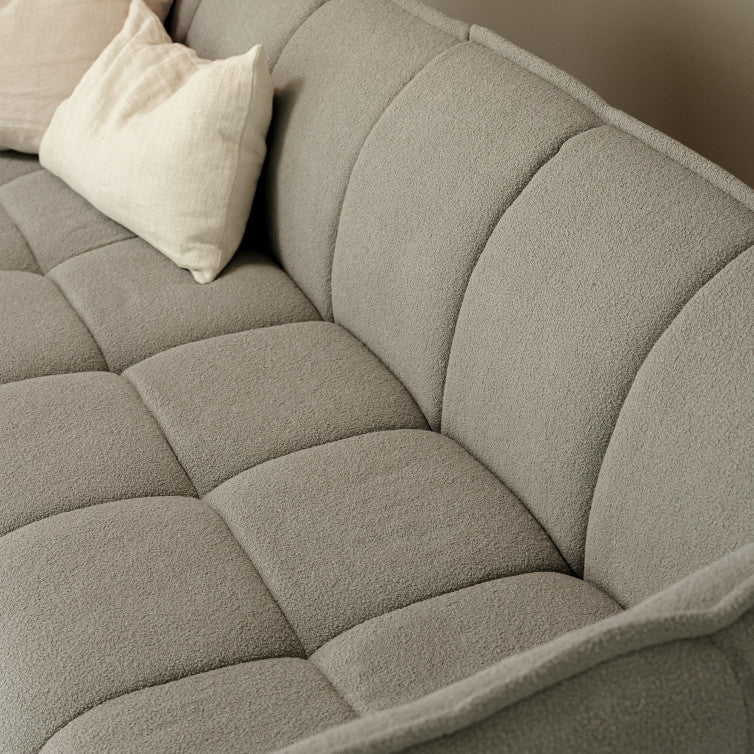 Canapé en tissu bouclette Clyde – Light grey n°42WIL – Canapé 3 places