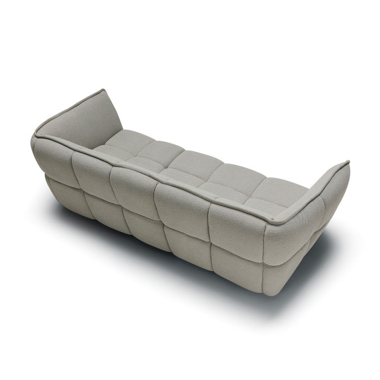 Canapé en tissu bouclette Clyde – Light grey n°42WIL – Canapé 3 places