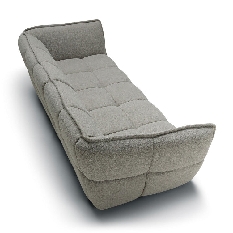 Canapé en tissu bouclette Clyde – Light grey n°42WIL – Canapé 3 places