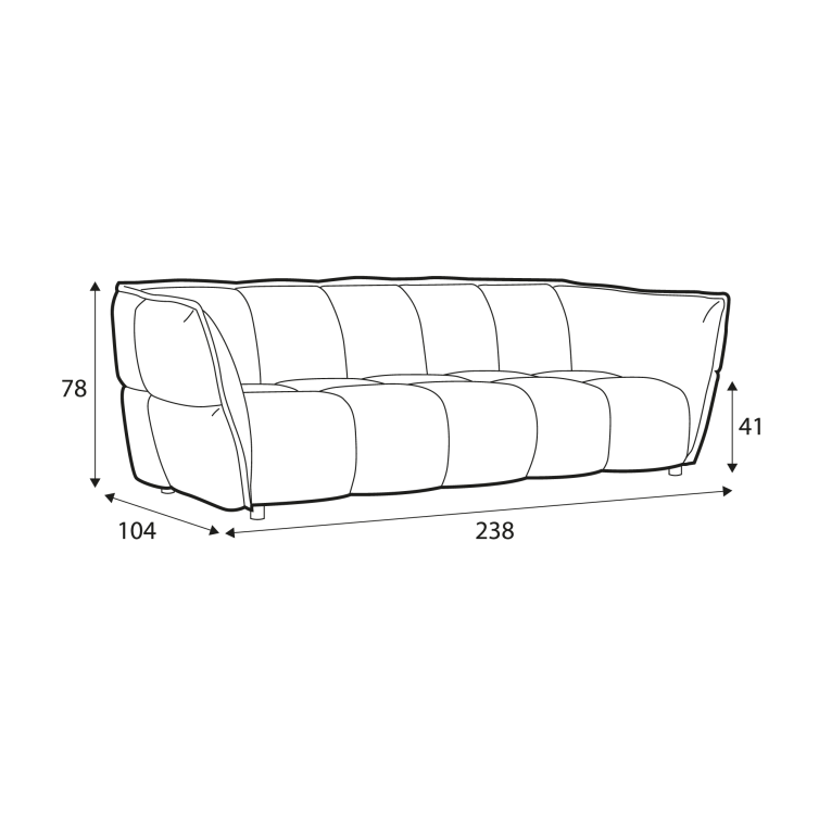 Canapé en tissu bouclette Clyde – Light grey n°42WIL – Canapé 3 places