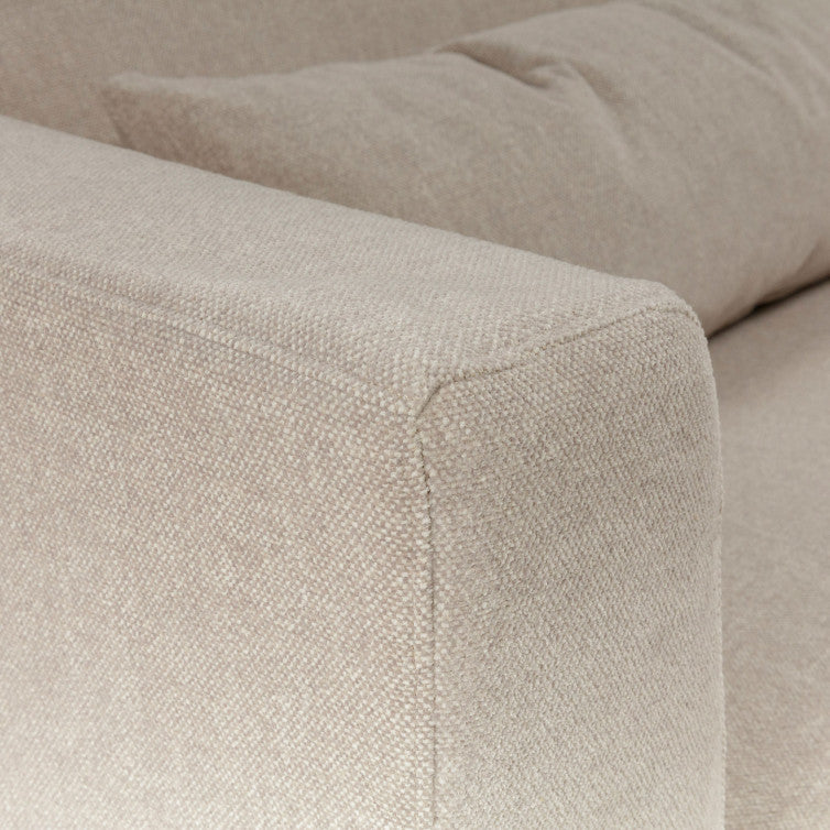 Canapé droit en tissu chenille Brandon avec pieds bois – Nature n°4ST – Canapé 3 places