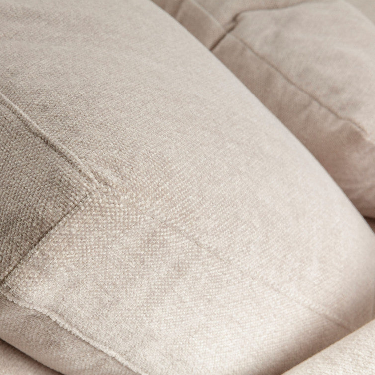 Canapé droit en tissu chenille Brandon avec pieds bois – Nature n°4ST – Canapé 3 places