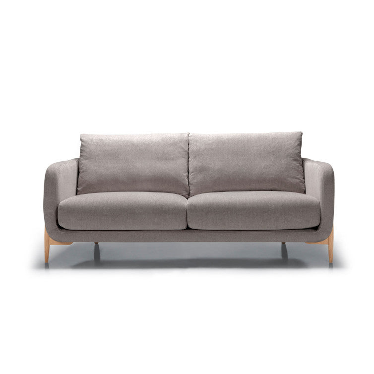 Canapé en tissu chenille Jenny avec pieds bois – Steel n°7ST – Canapé 2 places