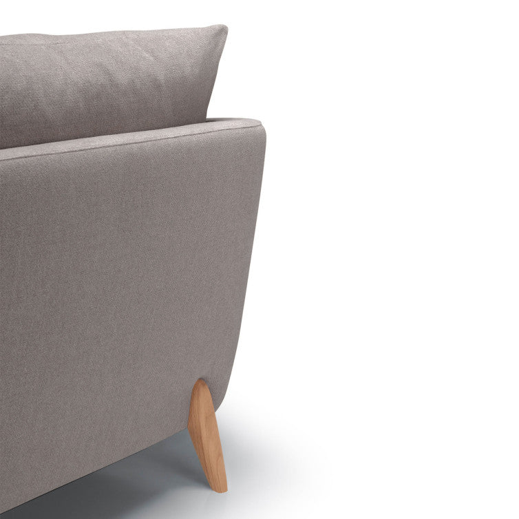 Canapé en tissu chenille Jenny avec pieds bois – Steel n°7ST – Canapé 3 places