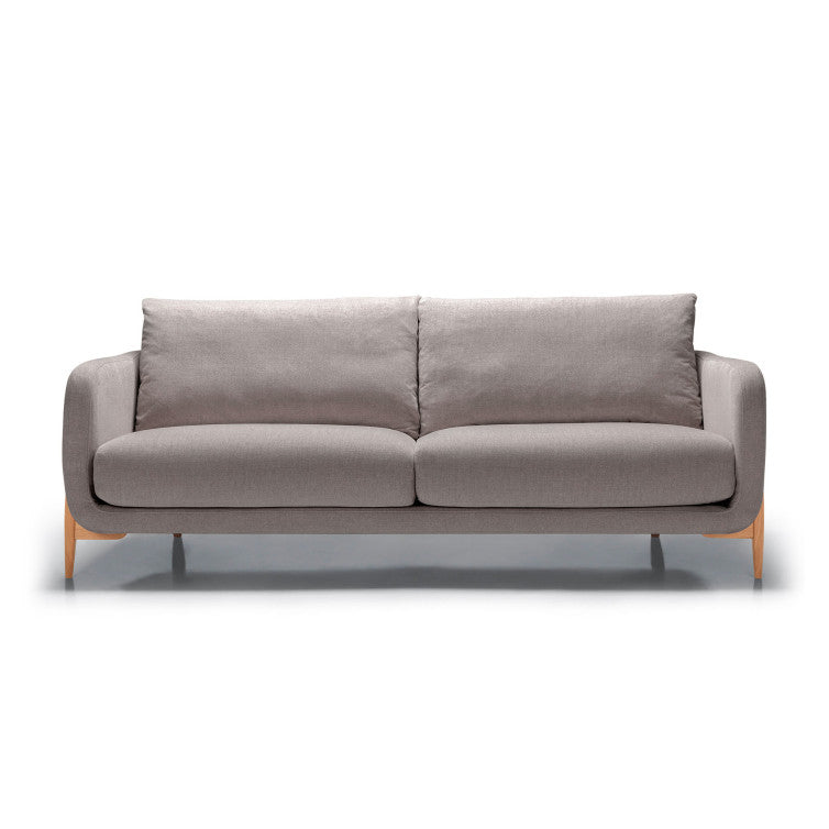 Canapé en tissu chenille Jenny avec pieds bois – Steel n°7ST – Canapé 3 places
