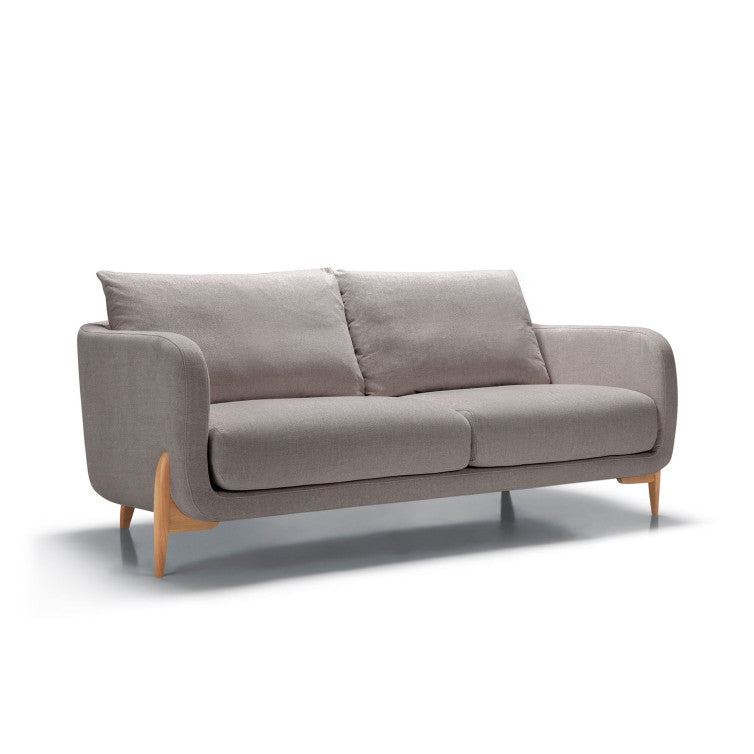 Canapé en tissu chenille Jenny avec pieds bois – Steel n°7ST – Canapé 2 places