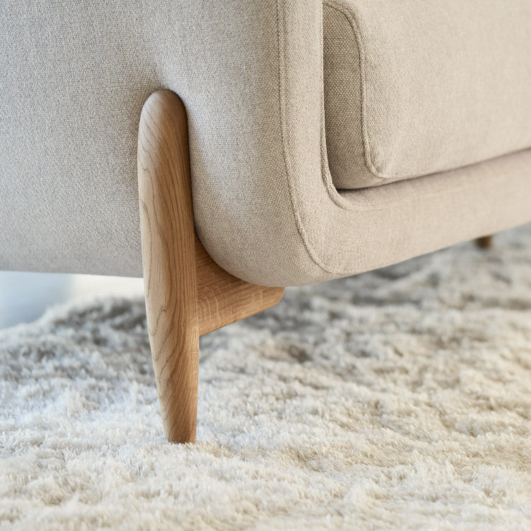 Canapé en tissu chenille Jenny avec pieds bois – Nature n°4ST – Canapé 3 places