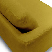 Canapé Moa en tissu chenille épais avec pieds bois – Warm Yellow n°3BL – Canapé 2 places