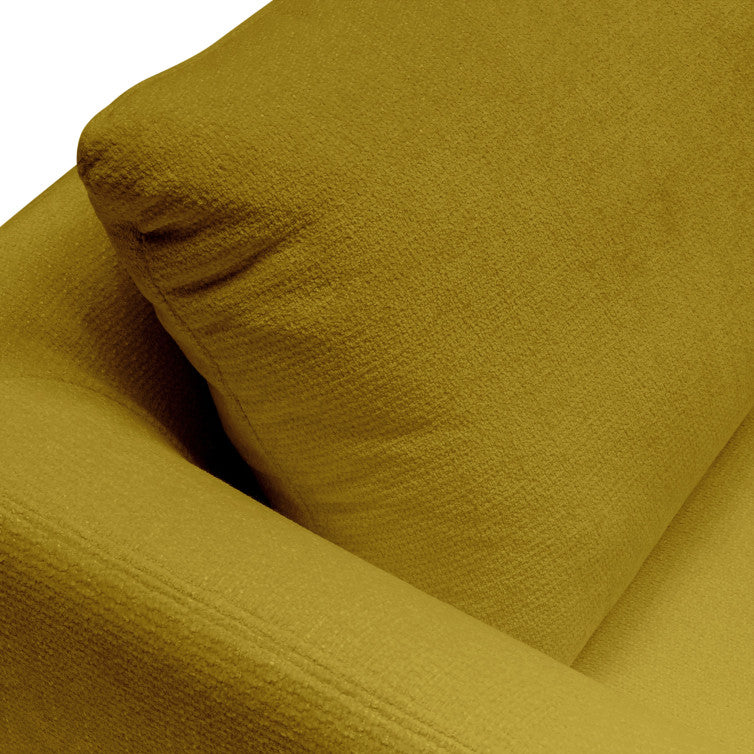 Canapé Moa en tissu chenille épais avec pieds bois – Warm Yellow n°3BL – Canapé 2 places