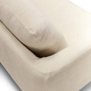 Canapé Moa en tissu chenille épais avec pieds bois – Cream n°1BL – Canapé 3 places