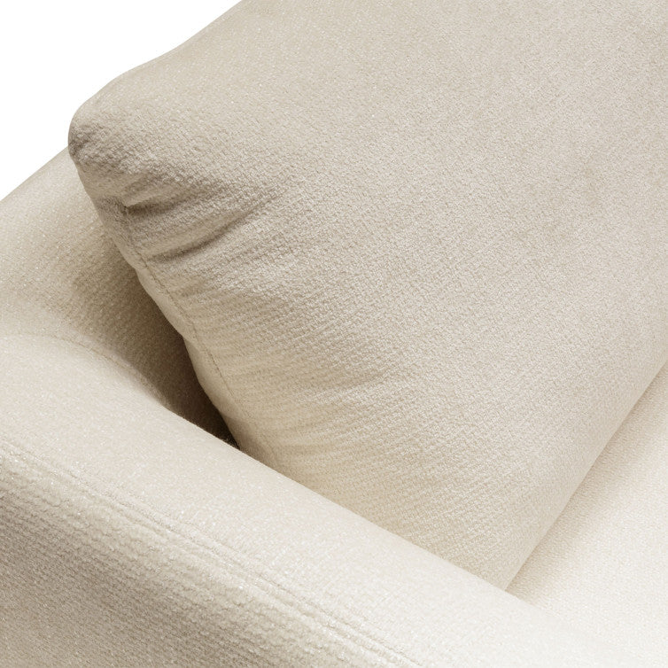 Canapé Moa en tissu chenille épais avec pieds bois – Cream n°1BL – Canapé 3 places