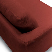 Canapé Moa en tissu chenille épais avec pieds bois – Warm Red n°5BL – Canapé 3 places