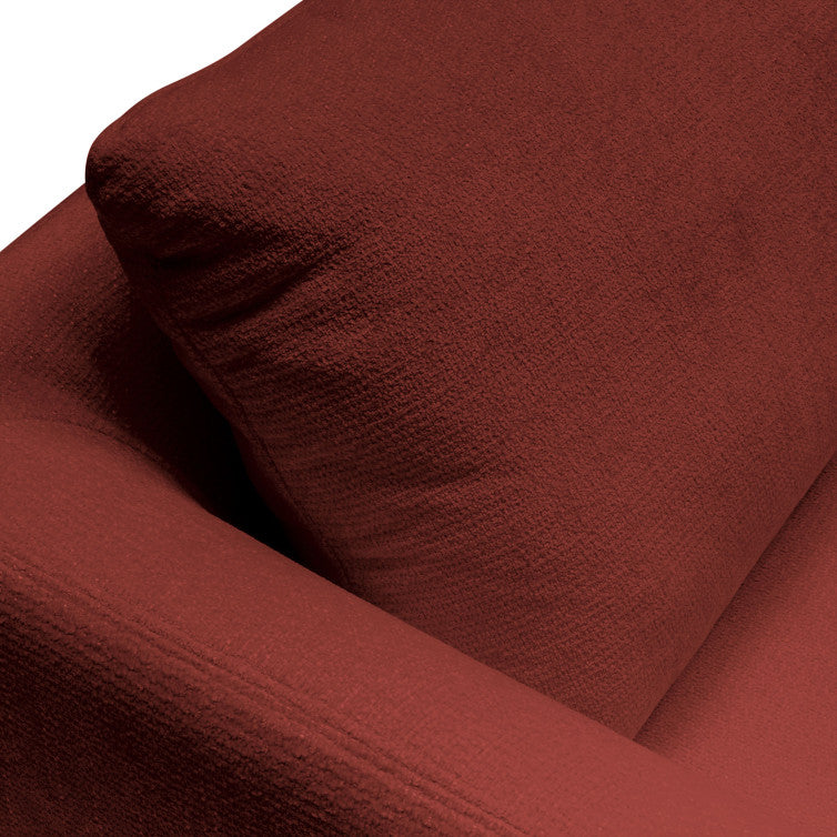 Canapé Moa en tissu chenille épais avec pieds bois – Warm Red n°5BL – Canapé 2 places