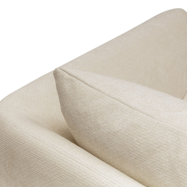 Canapé Moa en tissu chenille épais avec pieds bois – Cream n°1BL – Canapé 3 places