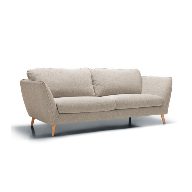 Canapé Stella en tissu chenille avec pieds bois – Natur n°1KI – Canapé 2 places