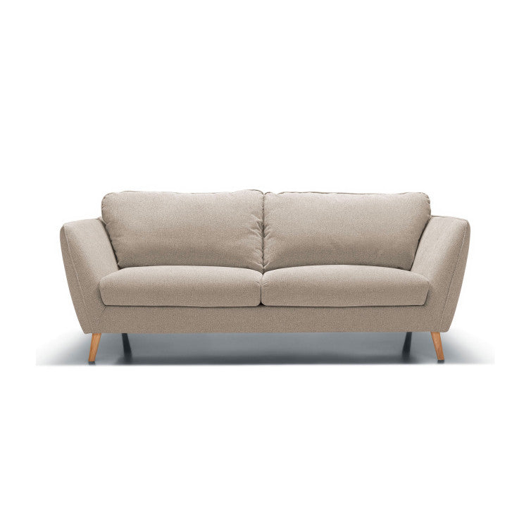Canapé Stella en tissu chenille avec pieds bois – Natur n°1KI – Canapé 2 places