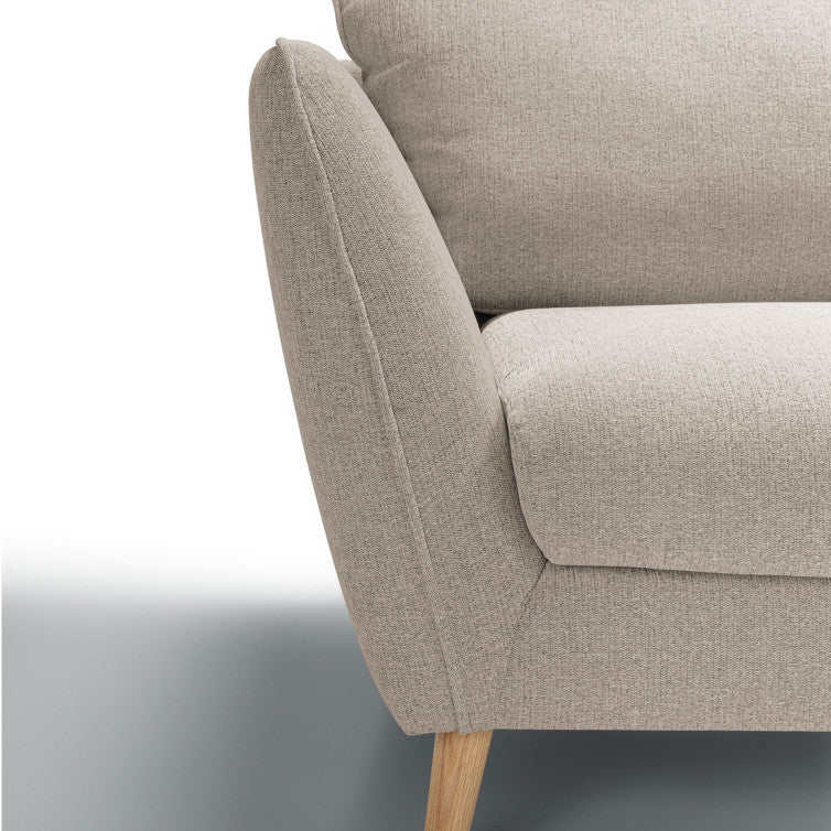Canapé Stella en tissu chenille avec pieds bois – Natur n°1KI – Canapé 2 places
