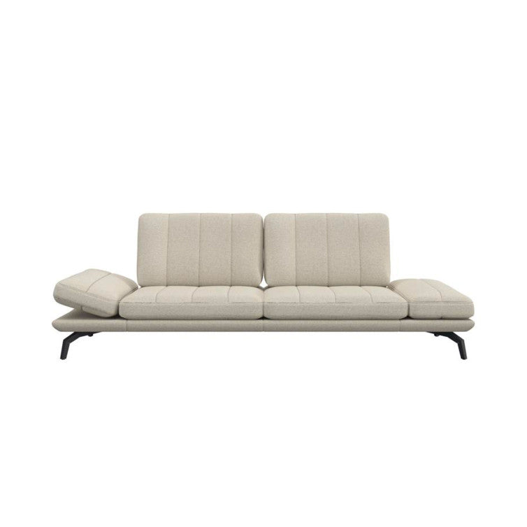 Canapé en tissu chenille Tropéa avec pieds métal – Natural n°1030 MA – Canapé 3 places