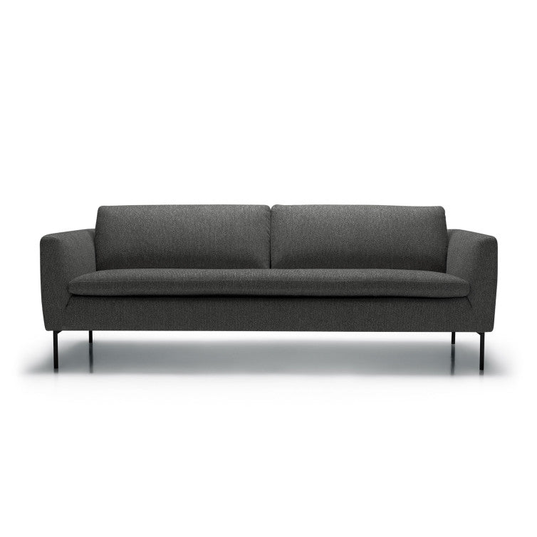 Canapé en tissu chiné Charlie avec pieds métal – Anthracite n°6SN – Canapé 3 places