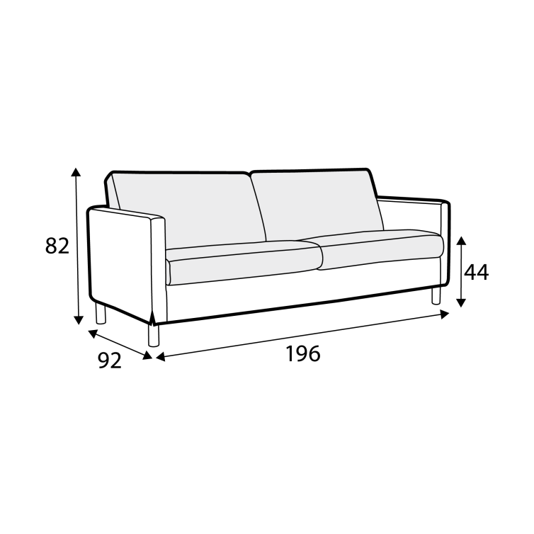Canapé en tissu chiné Impulse avec pieds métal – Grey beige n°5KI – Canapé 2,5 places